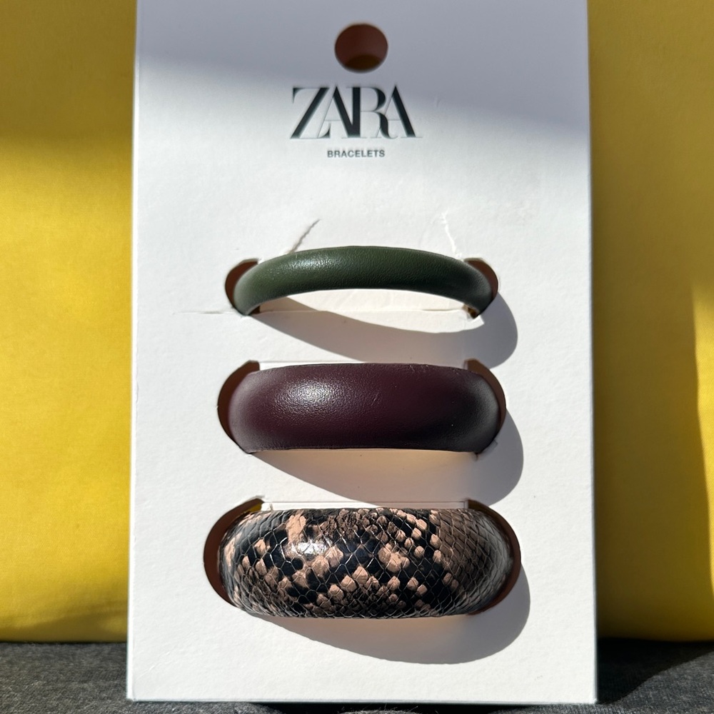 Zara Women's Bracelet Trio in Green, Purple, and Brown